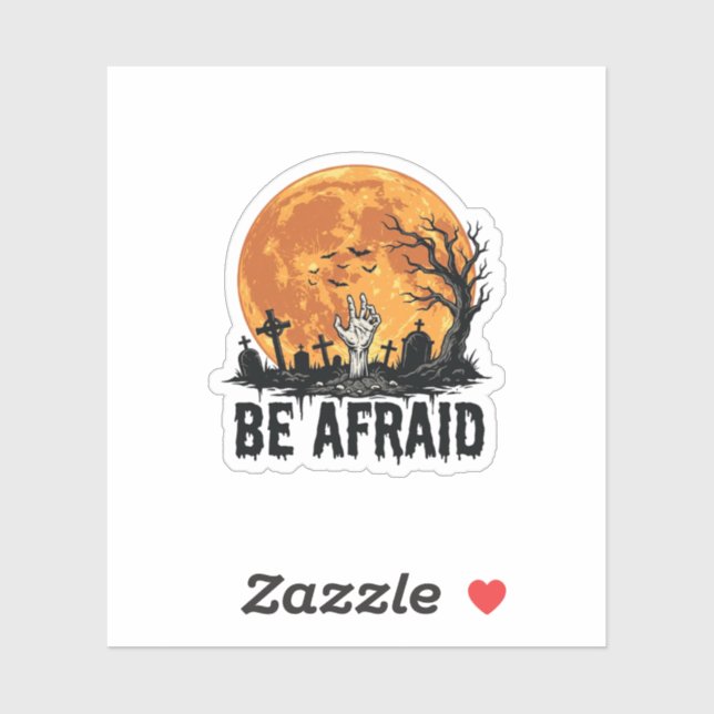 Be Afraid Vintage Halloween Graveyard Vector Desig (Sheet)