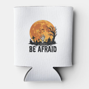 Be Afraid Vintage Halloween Graveyard Vector Desig Can Cooler