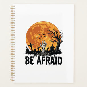 Be Afraid Vintage Halloween Graveyard Vector Desig Planner