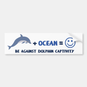 BE AGAINST DOLPHIN CAPTIVITY BUMPER STICKER