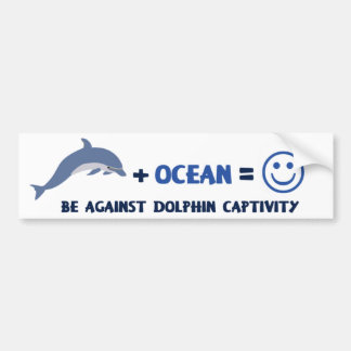 BE AGAINST DOLPHIN CAPTIVITY BUMPER STICKER