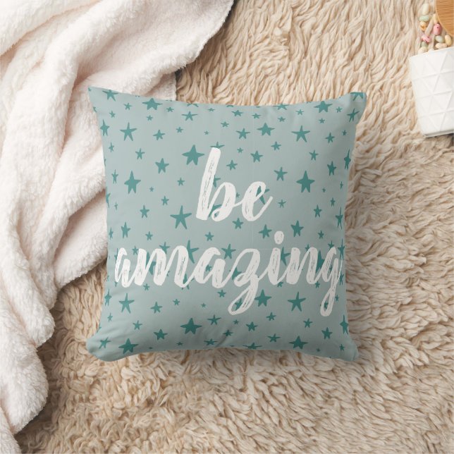 Be Amazing Blue Stars Cushion (Blanket)