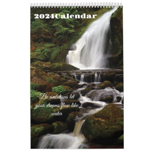 Be ambitious let your dreams flow like water 2024 calendar