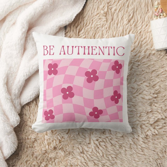 Be Authentic Throw Pillow – Embrace Your True Self (Blanket)
