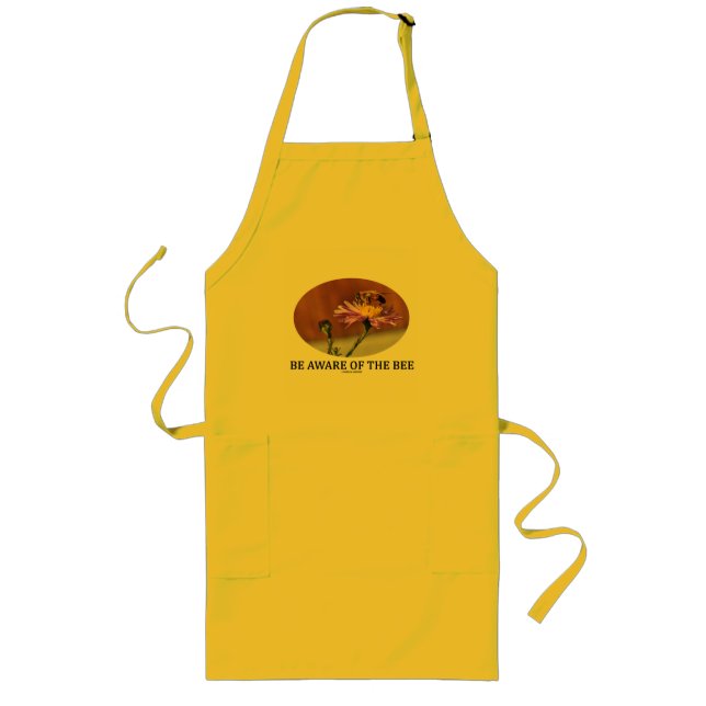 Be Aware Of The Bee (Bee On A Flower) Long Apron (Front)