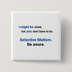Be Aware Silent 15 Cm Square Badge