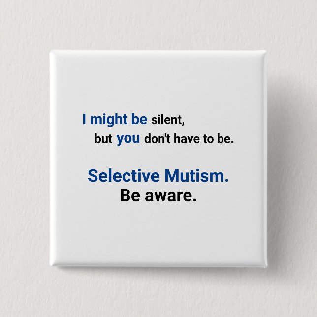 Be Aware Silent  15 Cm Square Badge (Front)