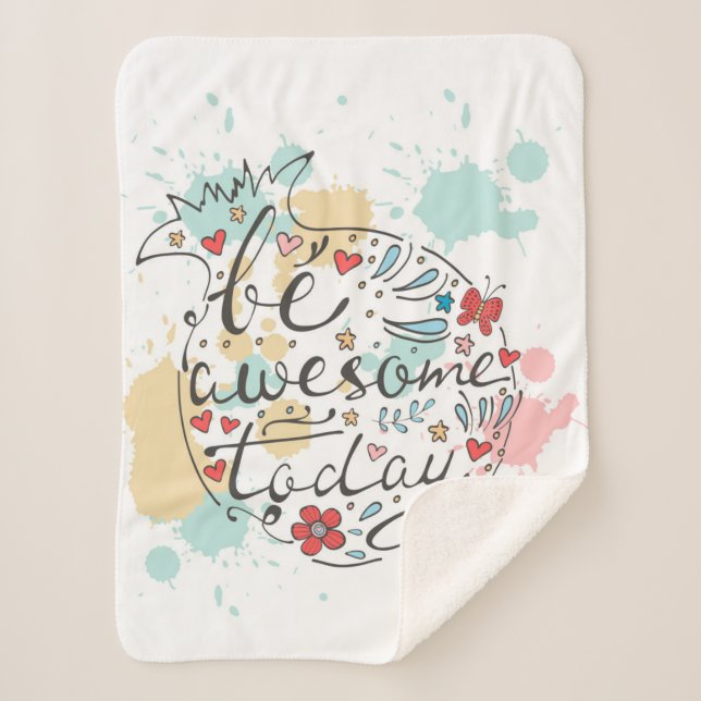 Be Awesome Today Sherpa Blanket (Front)