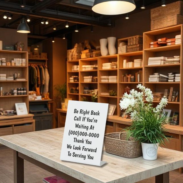 Be Back Pedestal Sign (Creator Uploaded)