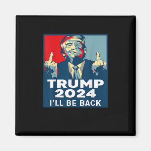Be Back Trump 2024 Vintage Donald Trump 4th Of Jul Magnet