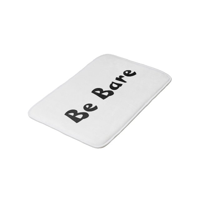 Be Bare Black & White Bath Mat Bathroom Decor (Angled)