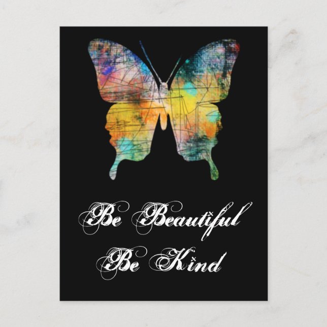 Be Beautiful, Be Kind Butterfly Postcard (Front)
