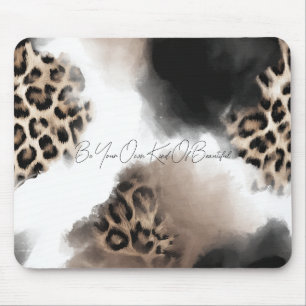 Be Beautiful Black Cream Leopard Mouse Mat