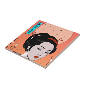 Be Beautiful Geisha Girl Tile