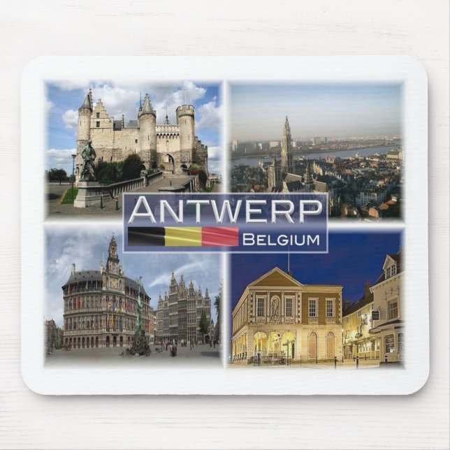 BE Belgium - Antwerp - Het Steen - Cathedral Mouse Mat (Front)