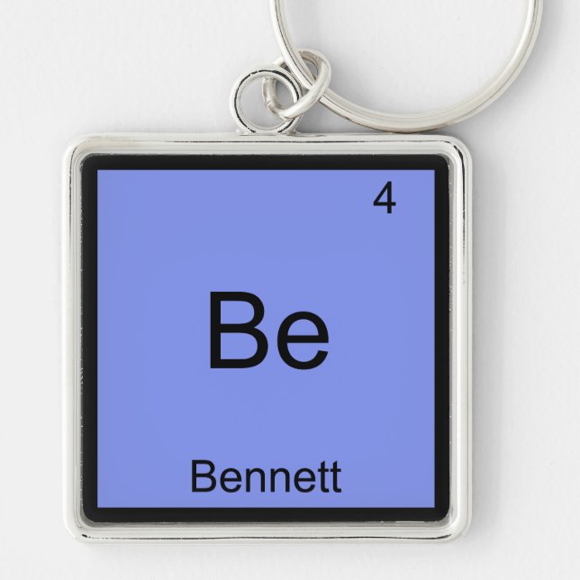 Be - Bennett Funny Chemisty Element Symbol Name T Key Ring (Front)