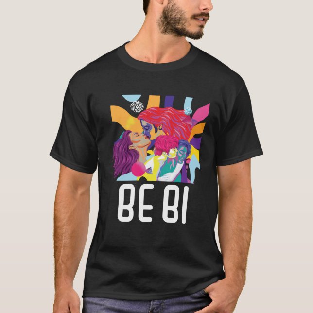 Be Bi Flag Bisexual Rainbow Pride March Bisexualit T-Shirt (Front)