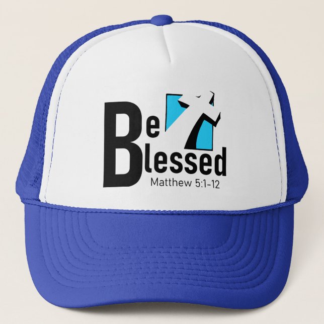 Be Blessed With Cross Trucker Hat/Cap Hat (Front)