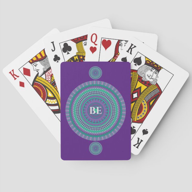 "BE" Blue/Green Custom Mandala Playing Cards (Back)
