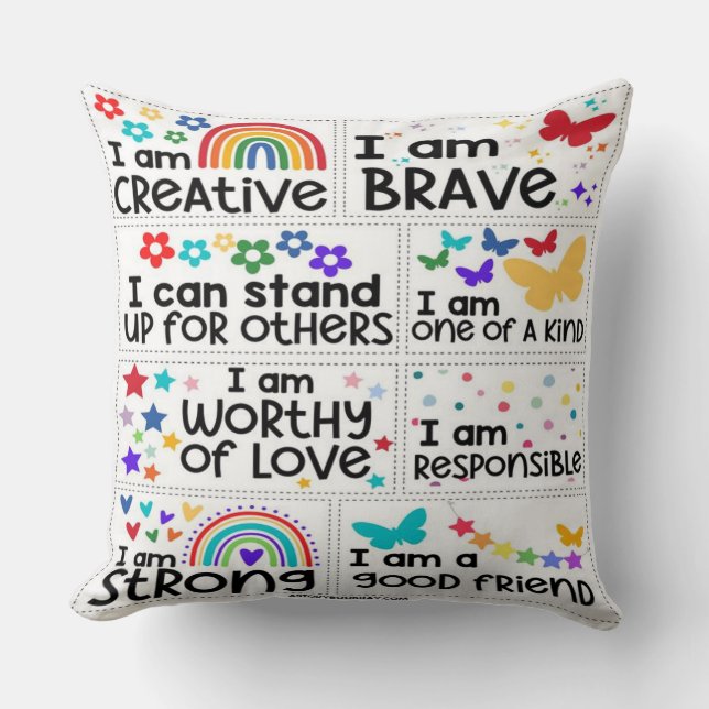 Be Bold, Be You: Confidence-Boosting Throw Pillow (Front)