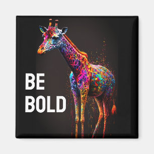 Be Bold Colourful Rainbow Giraffe Cute Zoo Animal  Magnet