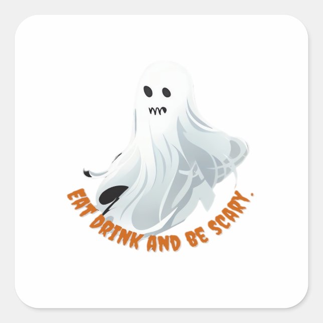 Be Boos Eat Drink And Be Scary Classic  Square Sticker (Front)