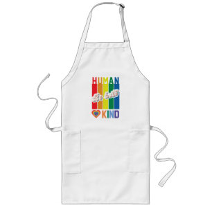 Be Both Human and Kind – Vintage Rainbow-Inspired Long Apron