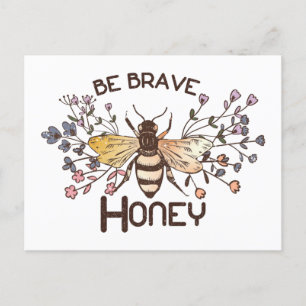 Be Brave Honey Bee Postcard