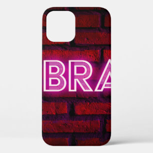 Be brave inspirational quote neon effect text on o iPhone 12 case