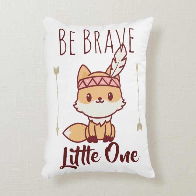 Be Brave Little One Tribal Fox Cute Nursery Decorative Cushion (Front(Vertical))