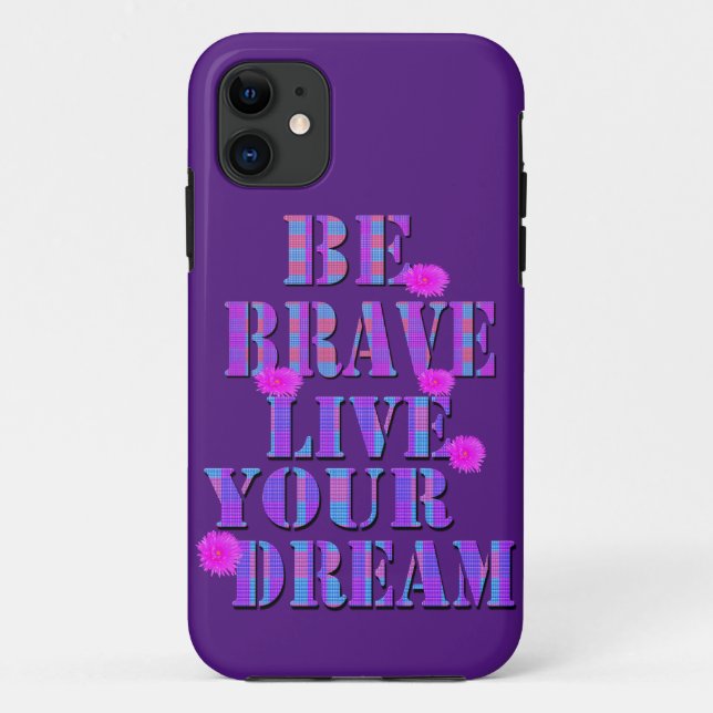 Be Brave Live Your Dream Tartan Logo, Case-Mate iPhone Case (Back)
