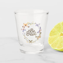 Be Brave, Purple Yellow Butterflies Wreath