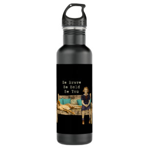 Be Brave Vintage Schoolgirl & Cheetah Campy 710 Ml Water Bottle
