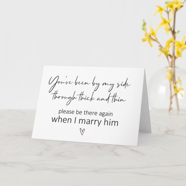 Be by my side bridesmaid proposal folded Card (Yellow Flower)