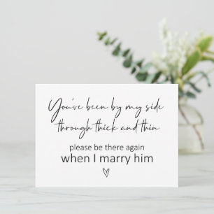 Be by my side bridesmaid proposal folded Card