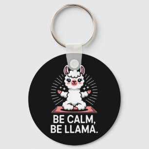 Be Calm Be Llama Meditation Yoga _2 Key Ring