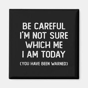 Be Careful I'm Not Sure Which Me I Am Today Funny Magnet