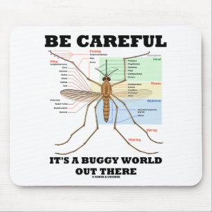 Be Careful It's A Buggy World Out There (Mosquito) Mouse Mat