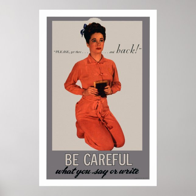 Be Careful What You Say and Write Poster (Front)