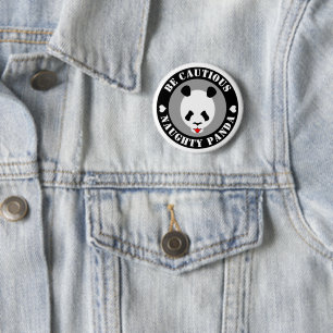 Be Cautious Naught Panda 6 Cm Round Badge