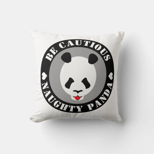 Be Cautious Naught Panda Cushion (Front)