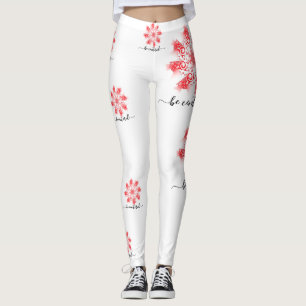 Be centred red mandala fractal line doodle leggings