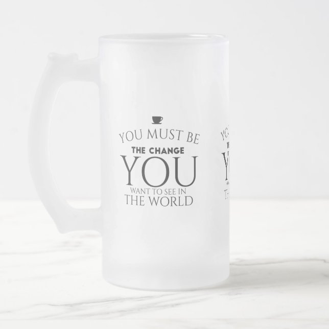 Be change black frosted glass beer mug (Left)