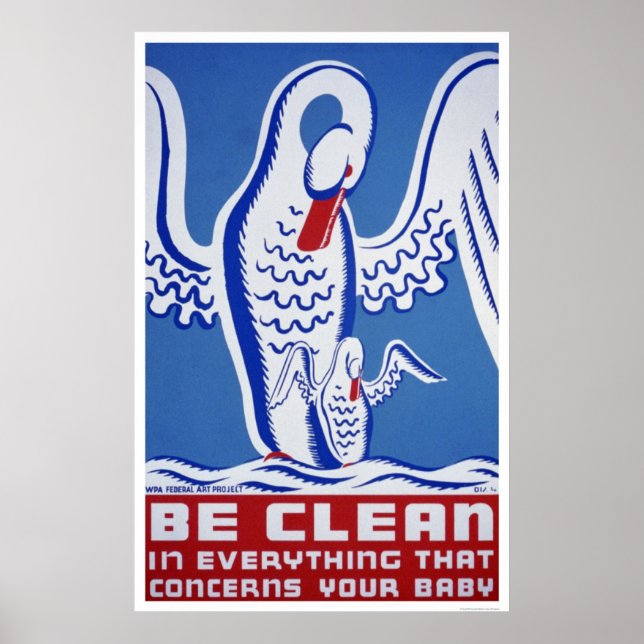 Be Clean For Baby 1939 WPA Poster (Front)