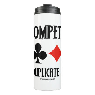 Be Competitive Play Duplicate Bridge Card Suits Thermal Tumbler