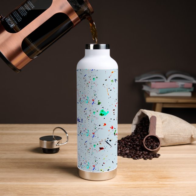 Be Cool Abstract Pattern Custom Water Bottle (Coffee)