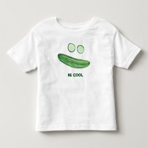 BE COOL as a Cucumber Funny Watercolor Face Toddler T-Shirt