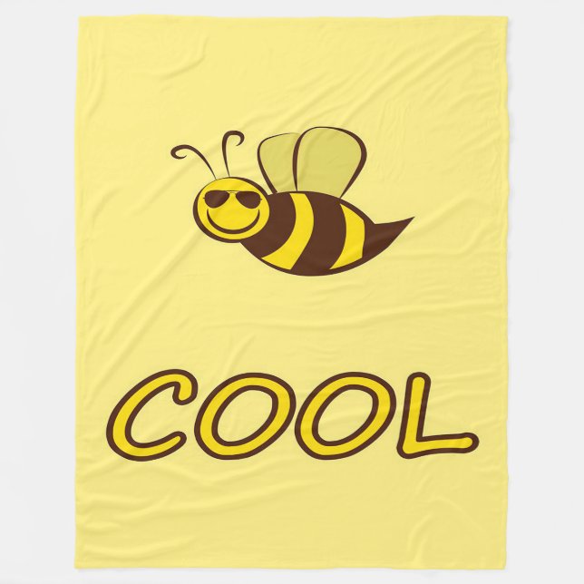 Be Cool, Bee Gifts ,I Love Bee, Beekeeping Gift Fleece Blanket (Front)