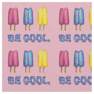 Be Cool Watercolor Twin Pop Popsicles Pink Yellow Fabric