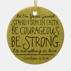 Be courageous and strong bible verse ceramic tree decoration